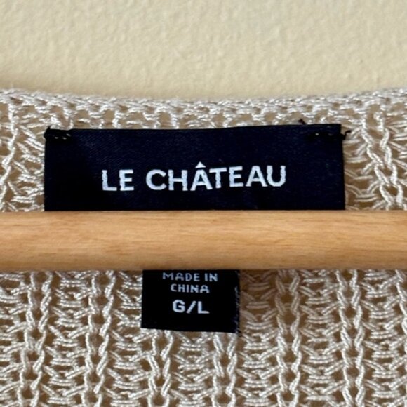 *SOLD* Le Chateau| Cream & Black Loose Fit Crew Neck Tank Top Sweater Sz L - Picture 3 of 7